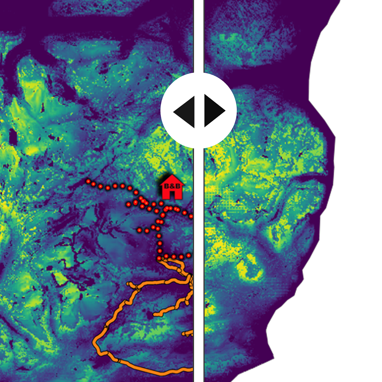 Test scenario of changes in land use and climate